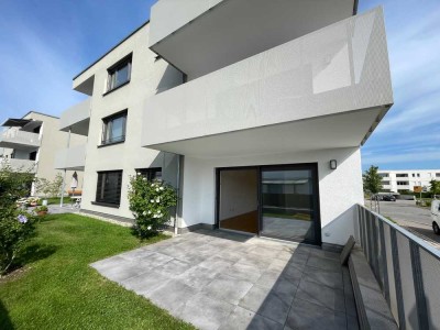 Erstbezug: Moderne 2-Zimmer-EG-Wohnung mit Terrasse + TG-Platz