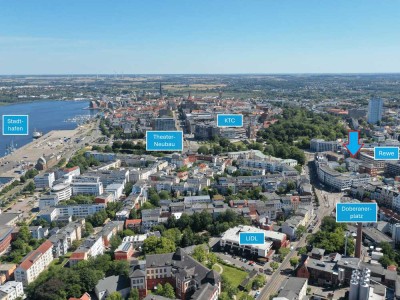 Individuelles Wohnen auf zwei Ebenen und 4 Zimmern mit Galerie neben dem Stadtzentrum