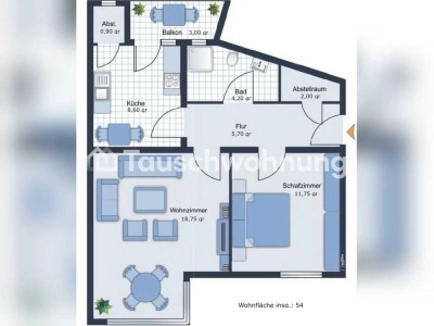 Tauschwohnung: Gemütliche 2-Zimmer-Wohnung in Kiel, Schreventeich