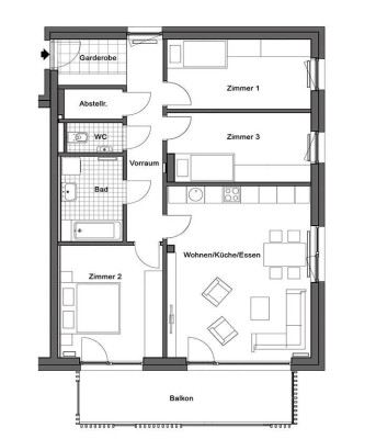 PROVISIONSFREI - Sonnige 4-Zimmer-Wohnung mit Balkon! - geförderte Miete ODER geförderte Miete mit Kaufoption - 4 Zimmer