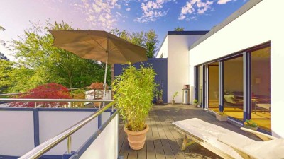 Wo Hamburg am grünsten ist – Penthouse mit Alsterlaufzugang