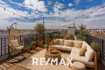 Exklusive Dachgeschoss-Maisonette mit 360° Wienblick und drei Terrassen - 1100 Wien