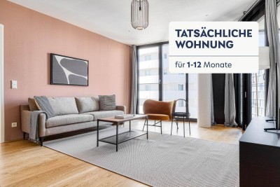 Traumblick über Wien, BelMain Tower mit Gym, Wellness &amp; Lounge, 3 Zimmer + Balkon, 14. Stock, U-Bahn(VIE211)