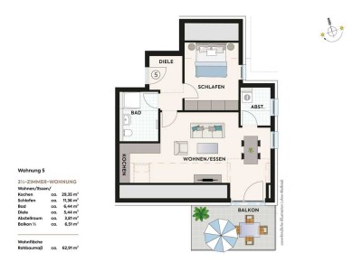 Neubau: 2½-Zimmer-Wohnung mit moderner Ausstattung in zentraler Lage