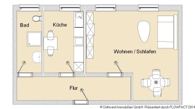 NEU renoviert, Schöne 1 Raum Wohnung mit viel Platz!