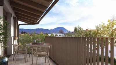 Traumhafte 4 Zimmer Dachgeschosswohnung mit XXL Dachterrasse und Balkon in zentraler Lage von Elixhausen!