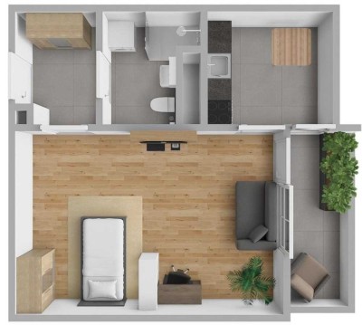 1 ZKB mit EBK Balkon und teilmöbliert in DÜW