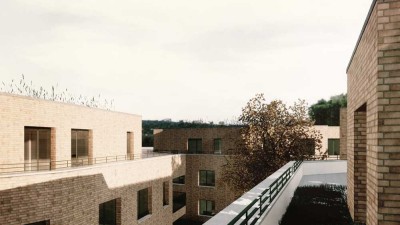 modernes Wohnung mit Dachterrasse  im Energieeffizienzhaus
