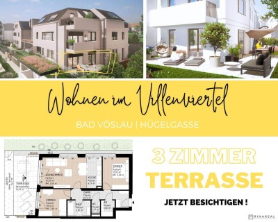 PROVISIONSFREI | Wohnen im Villenviertel | 3 Zimmer Wohnung mit Eigengarten &amp; Terrasse (EG) inkl. Tiefgaragenstellplatz | Hügelgasse | Fertigstellung Mitte 2025 (Gebäude B - Top 1)