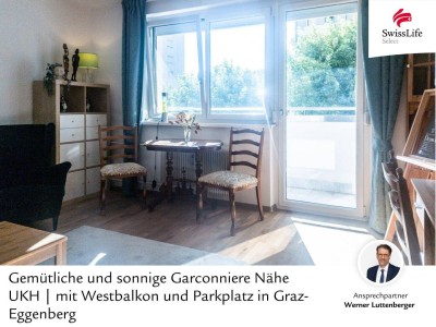 Gemütliche und sonnige Garconniere Nähe UKH | mit Westbalkon und Parkplatz in Graz-Eggenberg