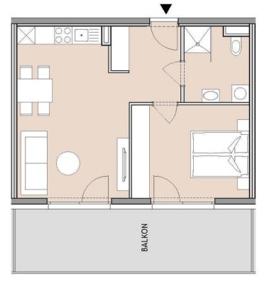 2-Zimmer Neubauwohnung mit Balkon im 2. Stock
