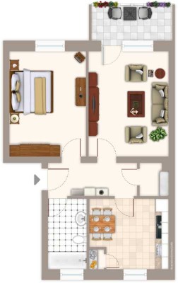 Frei für zwei! gut geschnittene 2 Zimmer Wohnung mit Balkon in  Bonnenbroich-Geneicken