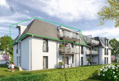 Neubau! Energieeffiziente und barrierearme 4-Zimmer-Dachgeschosswohnung mit Fahrtstuhl in Top-Lage