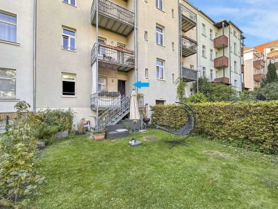 Gepflegte 3-Zimmer-Wohnung mit Parkett, Balkon und Gartenanteil in ruhiger Seitenstraße