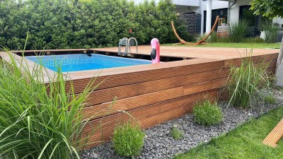 Moderne 4-Zimmer-Wohnung als Hausersatz mit großem Garten, Pool und hochwertiger Innenausstattung
