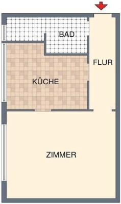1-Zimmer-Wohnung für Studierende, Südweststadt, 45qm - Fotos mit 360-Grad-View