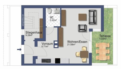 Dreizimmer Maisonette mit Balkon - ab Oktober 2025 - in Franking - Heizung inklusive