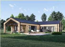 Fertighaus aus Holz (isoliert, KFW55) 130 m²