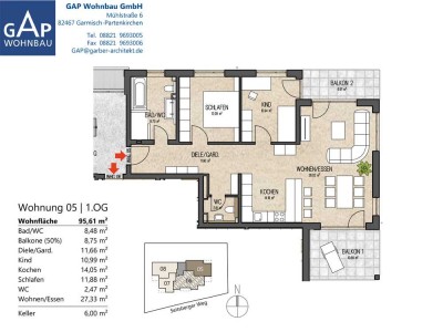 großartige 3-Zi.-OG-Wohnung mit Balkonen