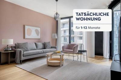 Traumblick über Wien, BelMain Tower mit Gym, Wellness &amp; Lounge, 3 Zimmer + Balkon, 14. Stock, U-Bahn(VIE231)