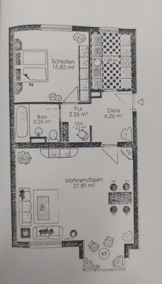 Stilvolle 2-Raum-Wohnung in Limburgerhof