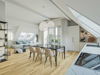 Sonnige 4-Zimmer-Dachgeschosswohnung mit Terrasse und Balkon