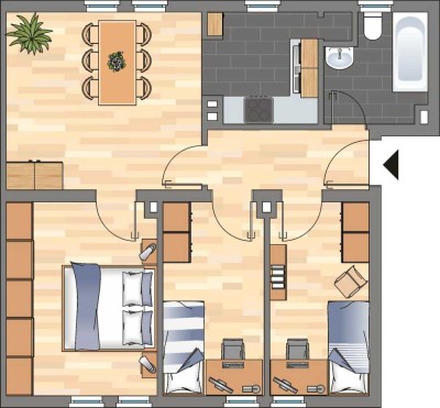 3-Zimmer-Wohnung in Wilhelmshaven Fedderwardergroden