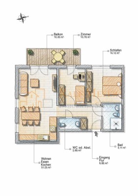 Neubau! Stilvolle 3 Zimmer-Wohnung mit Balkon! KfW - förderfähig