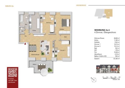 ***Ansprechende 4 Zi.-Wohnung mit Balkon im 1.OG, WE 2a-4 als Erstbezug***