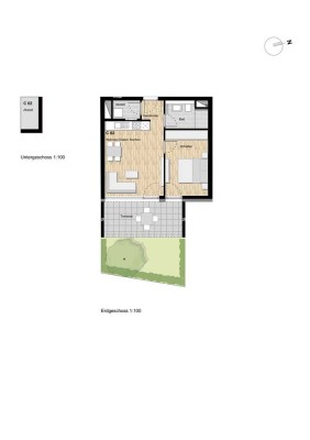 2- Zimmer Neubauwohnung mit Terrasse und Garten