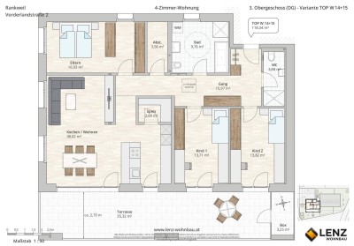 4-Zimmer-Penthousewohnung (TOP 14+15) in Rankweil, Vorderlandstraße