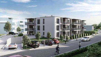 Rathausgärten Ludwigshafen: Neubau 3-Zimmer- Wohnung mit großem Südbalkon / Teilseesicht