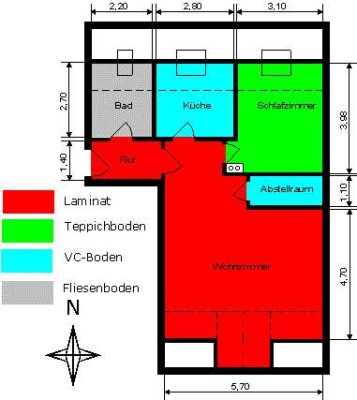 2-ZKB Dachgeschoss Wohnung 65qm in Herbertshofen