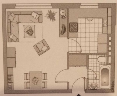 Helle 1-Zimmer Wohnung im 1. OG in Uninähe!