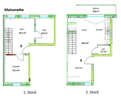 2,5-Zimmer-Maisonette-Wohnung in Harburg