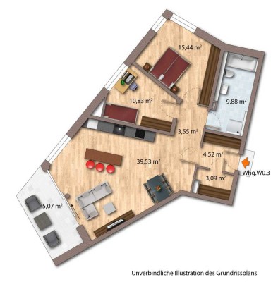 WE 3: Schöne 3-Zimmer-Wohnung mit eigenem Gartenanteil im hochwertigen Neubau