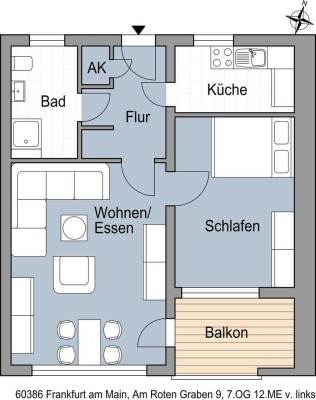 Schicke 2 Zimmerwohnung mit Balkon