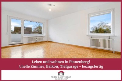 Leben & wohnen in Pinneberg!
3 helle Zimmer, Balkon, Tiefgarage - bezugsfertig