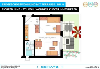 Erdgeschosswohnung mit Terrasse und Garten
