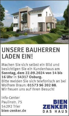 Bestpreisgarantie bei Bien-Zenker - Ihr Traumhaus für die ganze Familie in Wincheringen