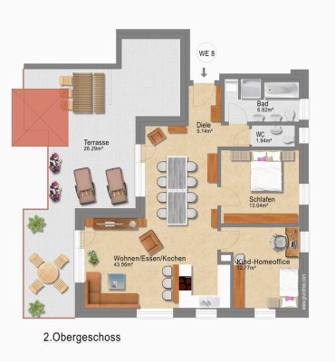 Über den Dächern wohnen – 3 Zimmer mit großer Terrasse zum Genießen