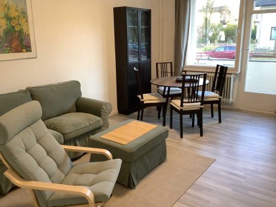 2-Zimmer-EG-Wohnung/Hochpaterre möbliert mit EBK und Balkon