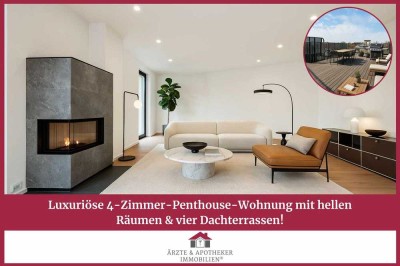 Luxuriöse 4-Zimmer-Penthouse-Wohnung mit hellen Räumen & vier Dachterrassen!