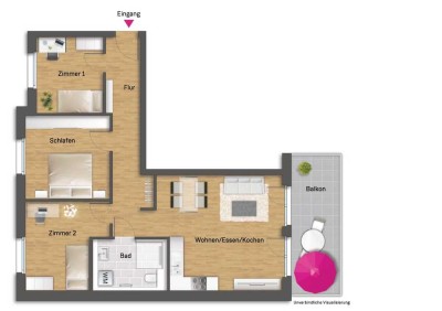 Erstbezug im Neubau: 4-Zimmer im 1. Stock mit großem Balkon, Ladenburg Nordstadt