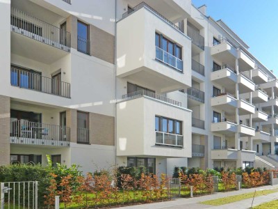 "Le Flair" in Düsseldorf-Pempelfort, 3-Raumwohnung, 2 Bäder, 2 Terrassen u. 66 m² Gartenanteil.