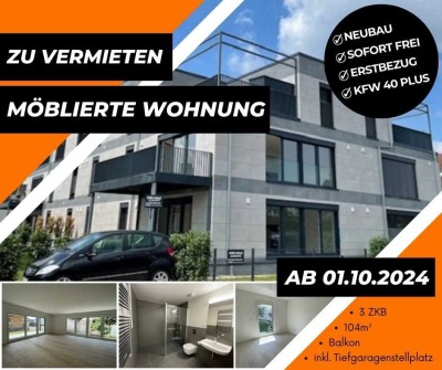 Erstbezug möbliert: Exklusive 3-Zimmer-EG-Wohnung mit Terrasse und Garten