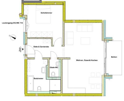 Helle 2-Zimmer Wohnung mit Küche im modernen Neubau in Eching
