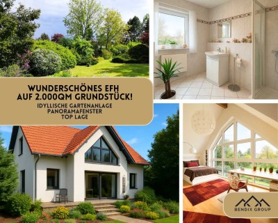 Wunderschönes EFH mit parkähnlicher Gartenanlage I 2000qm I Panoramafenster mit Blick in Garten!