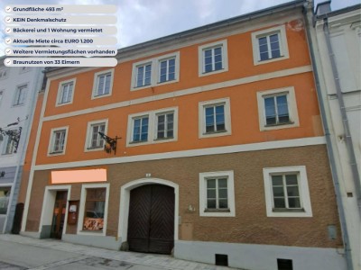 STADTHAUS mit viel POTENZIAL nahe Hauptplatz mit Braunutzung und vermietetem Geschäftslokal und einer Wohnung