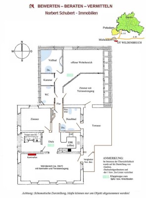 WOHNUNG im Grünen: Schnell in Berlin oder Potsdam (Dachgeschoss, EBK, Kaminofen, Terrasse)